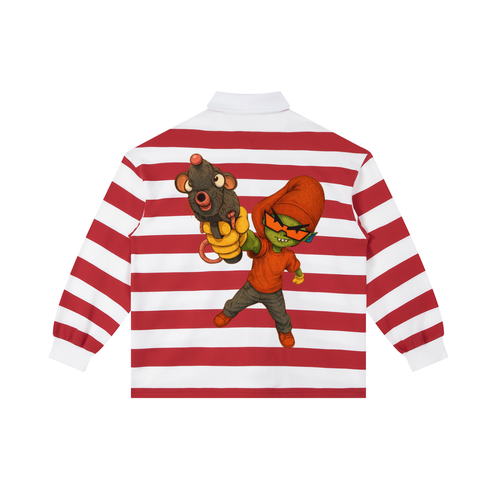 Color Block Stripe Polo Shirt