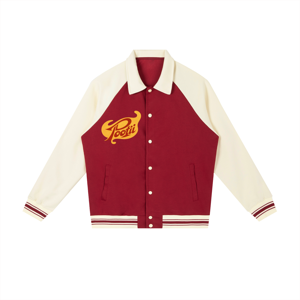 Contrast Raglan Sleeve Baseball Jacket